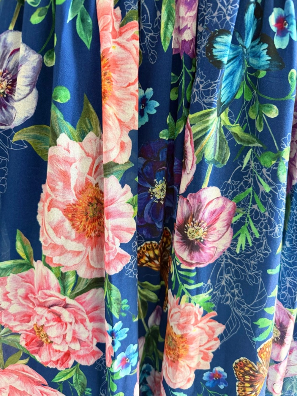 Vibrant Floral Print V Neck Occassion Maxi Dress - Picture 12 of 12